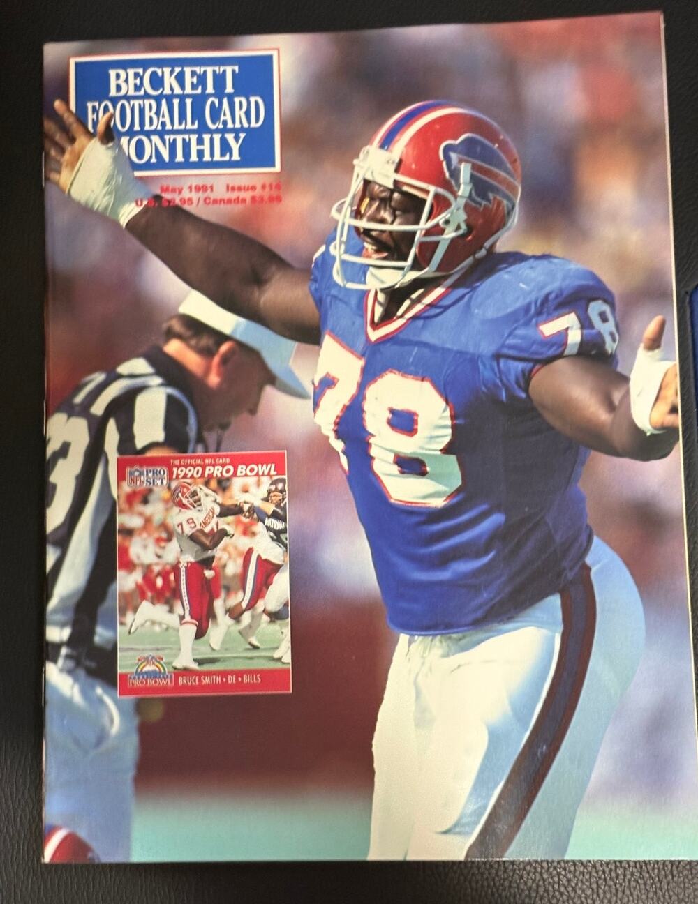 Vintage Beckett Football Card Monthly Magazine #14 Bruce Smith May 1991